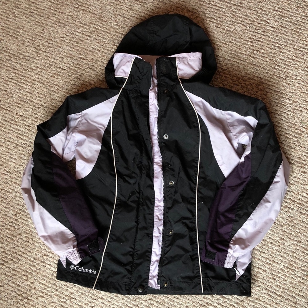 Black and Purple Columbia Youth Windbreaker